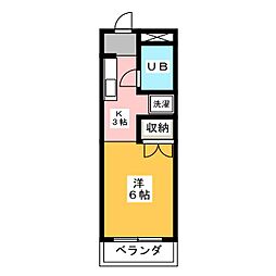 レジデンス376 ワンルームの間取図画像