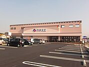 スーパー「カネスエまで190m」