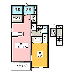 ハッピーフォレスト6 1LDKの間取図画像