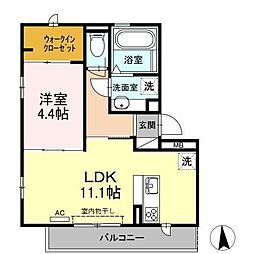 カトルセゾン3 1LDKの間取図画像