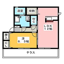 メゾン花菖蒲 1LDKの間取図画像