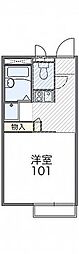レオパレスヴィラツインM2 1Kの間取図画像