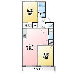 フェニックス 2LDKの間取図画像