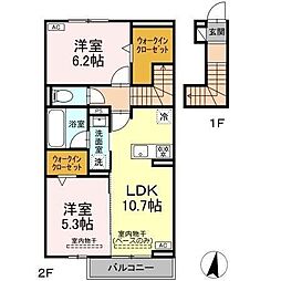 ルナメゾン 2LDKの間取図画像
