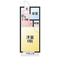 高見ハイツ 1Kの間取図画像