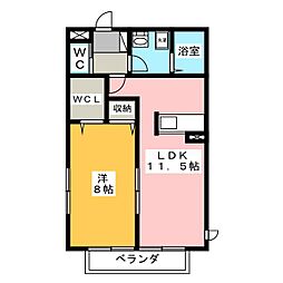 エールクレイン 1LDKの間取図画像