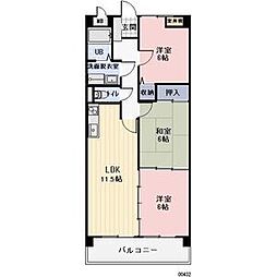 ラクール中切 3LDKの間取図画像