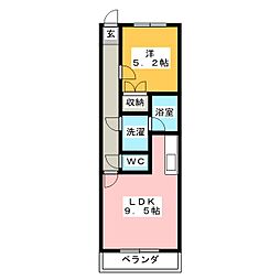 メゾン・ド・ハピネス 1LDKの間取図画像