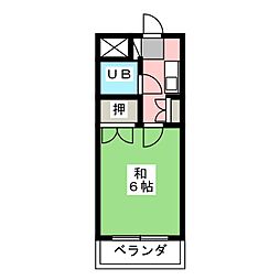 コーポ瑞泉 1Kの間取図画像
