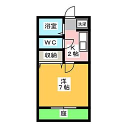 ソレーユ20S 1Kの間取図画像