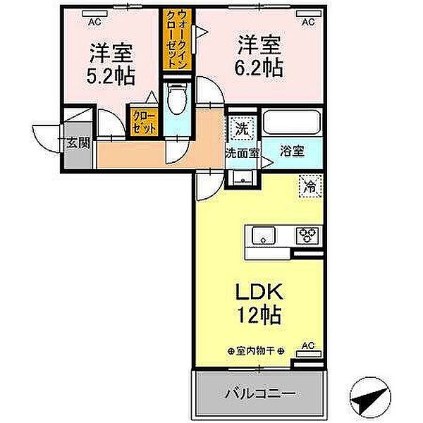 GRAND　D-ROOM浄水　S棟 201｜愛知県豊田市浄水町伊保原(賃貸アパート2LDK・2階・53.76㎡)の写真 その2