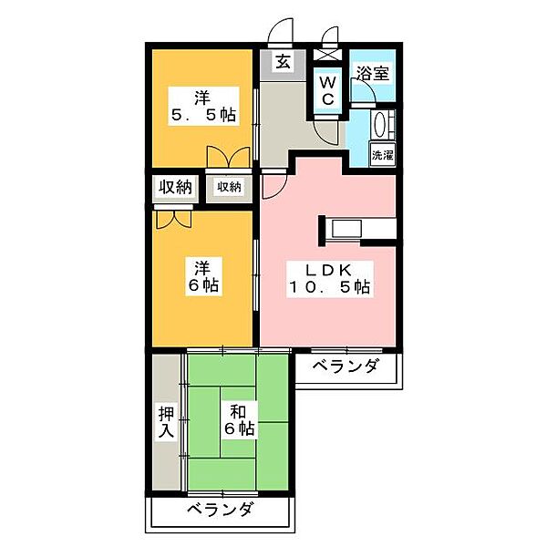 パークヒル板倉 ｜愛知県豊田市御幸本町７丁目(賃貸マンション3LDK・2階・66.72㎡)の写真 その2