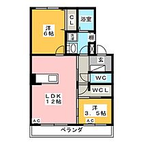 クラウン杉本Ｂ  ｜ 愛知県豊田市大林町１１丁目（賃貸マンション2LDK・1階・54.27㎡） その2