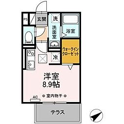 グランピュア土橋 ワンルームの間取図画像