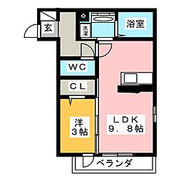 ロイヤルストーン 1LDKの間取図画像