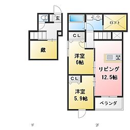 仮称)豊田市平山町新築計画 2LDKの間取図画像