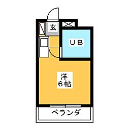 ギャザー35 ワンルームの間取図画像