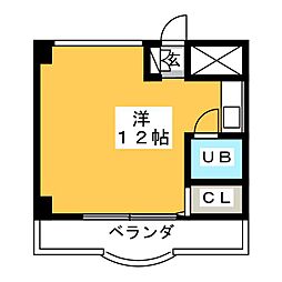 リバーサイドマエダ ワンルームの間取図画像