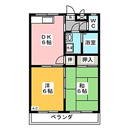 メゾン宮下 2DKの間取図画像