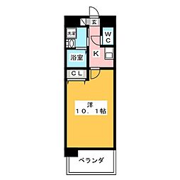 ヴェルティック 1Kの間取図画像