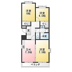 ハイツ幸伸A 3DKの間取図画像
