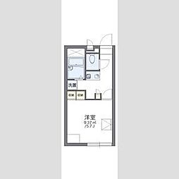 レオパレスフルール 1Kの間取図画像