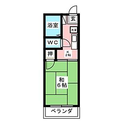 ベルフォーレ21 1Kの間取図画像