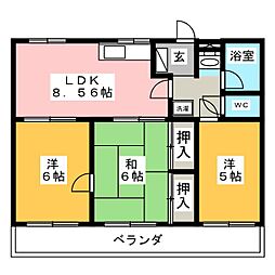 サンシャトーC 3LDKの間取図画像