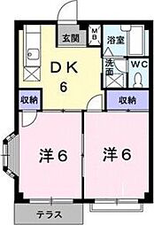 エルデム銀 2DKの間取図画像