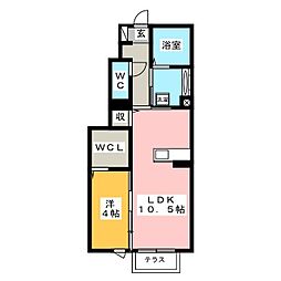 サンシャインヒルズMB 1LDKの間取図画像