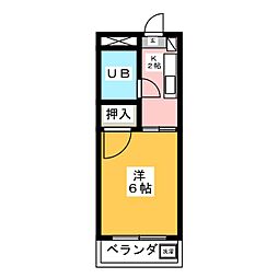 ハイカレッジ泉 1Kの間取図画像