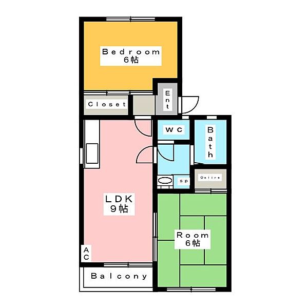 ジュネスのいちご ｜愛知県安城市上条町熊野林(賃貸マンション2LDK・2階・44.50㎡)の写真 その2