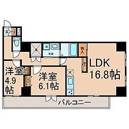 カーサベルデ 2LDKの間取図画像