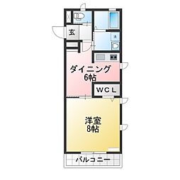エスタシアプリマヴェーラE 1DKの間取図画像