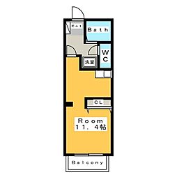 Rゴールデン林2 1DKの間取図画像
