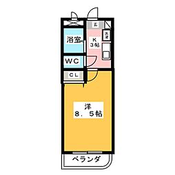 セリングデュオ 1Kの間取図画像