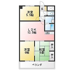 フローレンス三河安城 3LDKの間取図画像