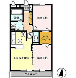 ラピュタ 2LDKの間取図画像