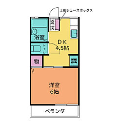 シティハイムトモ 1DKの間取図画像