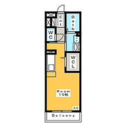 ラフィーネ ワンルームの間取図画像