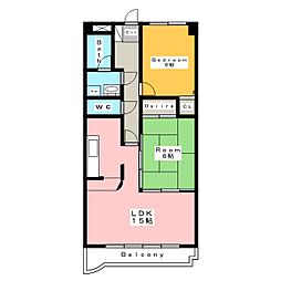 ラヴィル 2LDKの間取図画像