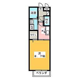 ブランシェ 1Kの間取図画像