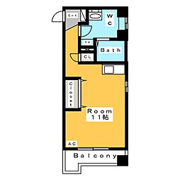 セレクト三河安城2 ワンルームの間取図画像