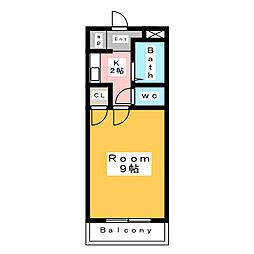 カームネスハイツ稲垣 1Kの間取図画像