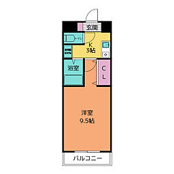 A・City新安城東 1Kの間取図画像