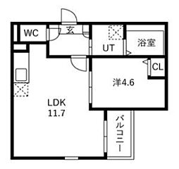 Jack sumiyoshi2 1LDKの間取図画像
