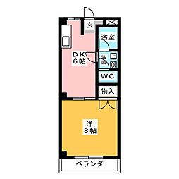 ハイコーポラス 1DKの間取図画像
