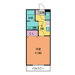 ROOFTree弐番館 1Kの間取図画像