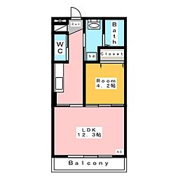 ソレアード吉良 1LDKの間取図画像