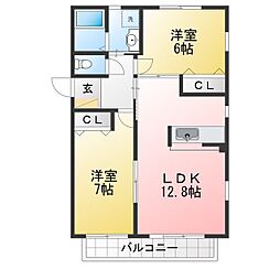 フレシール.H 2LDKの間取図画像